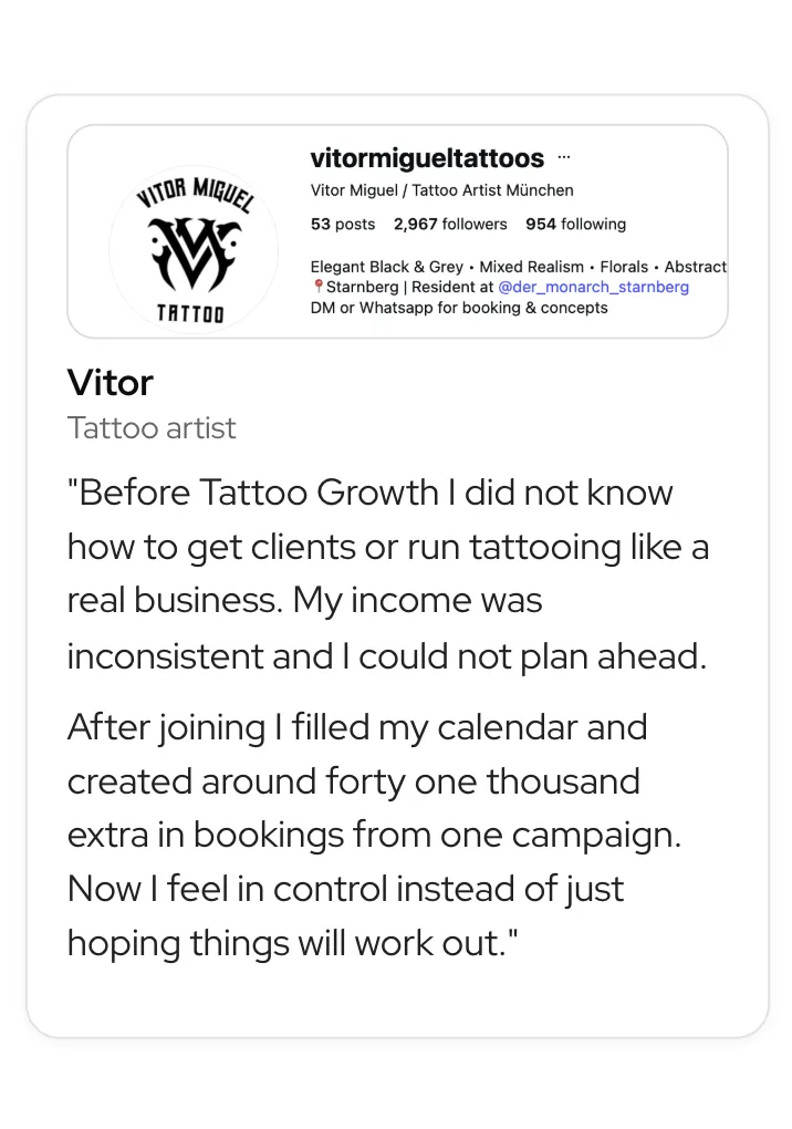 Win posted by a Tattoo Growth member