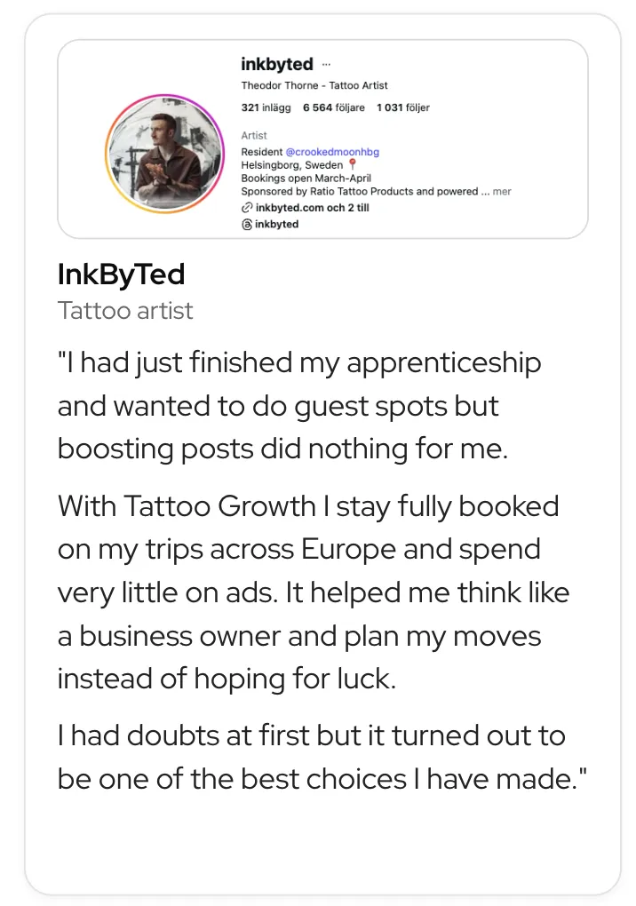 Win posted by a Tattoo Growth member